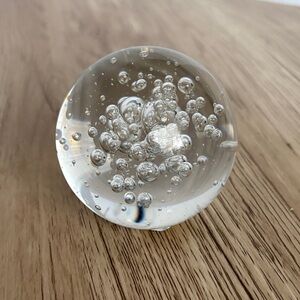 Clear Glass Sphere with Bubbles 3”
